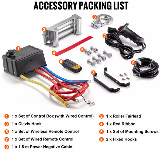 Verricello 13500LBS - 6123,5kg, 12volt 24m Cavo in Acciaio