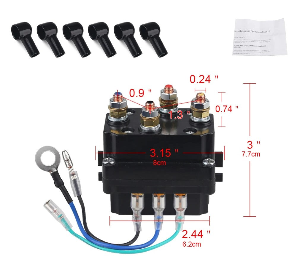 Relè solenoide verricello 24V 250A DC