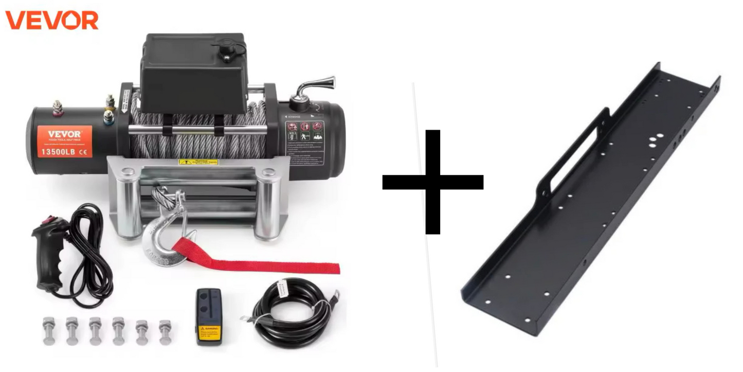 Verricello 13500LBS - 6123,5kg, 12volt 24m Cavo in Acciaio