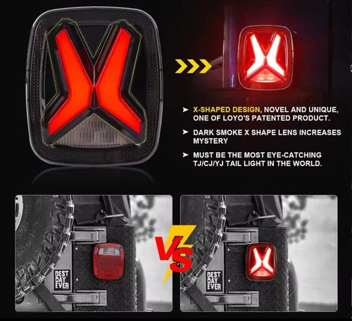 Smoked Black LED Lights / Rear Lights for Jeep Wrangler CJ TJ YJ 1998-2006