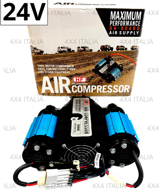 Compressore auto off road DOPPIO motore 24v 175l/min 10bar