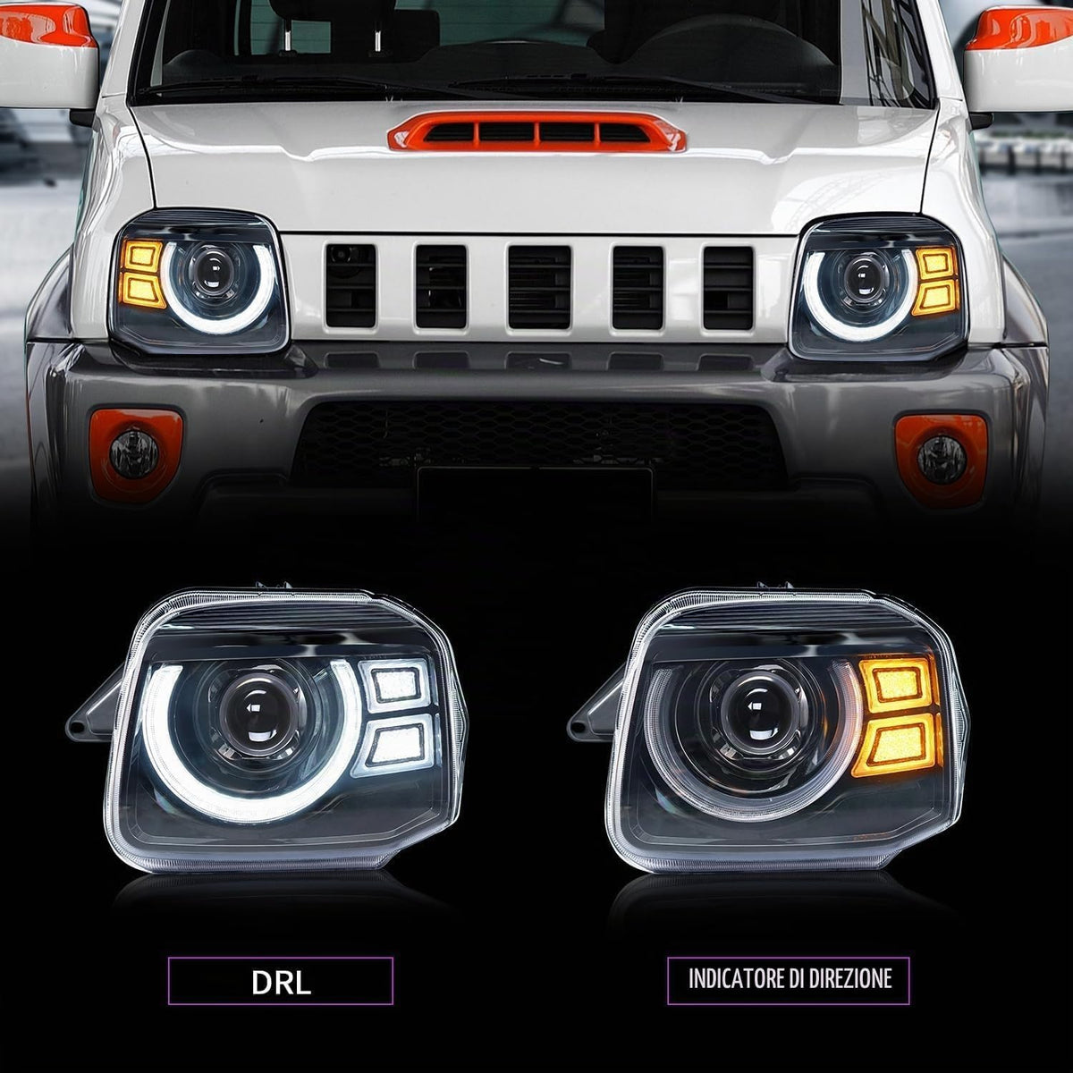 Fari Anteriori Doppia Lente per Suzuki Jimny 1998–2017