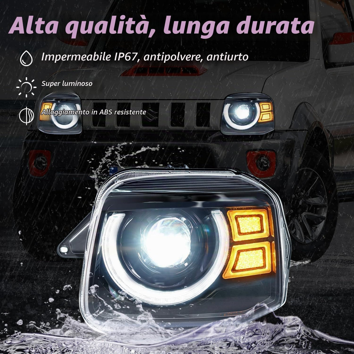 Fari Anteriori Doppia Lente per Suzuki Jimny 1998–2017
